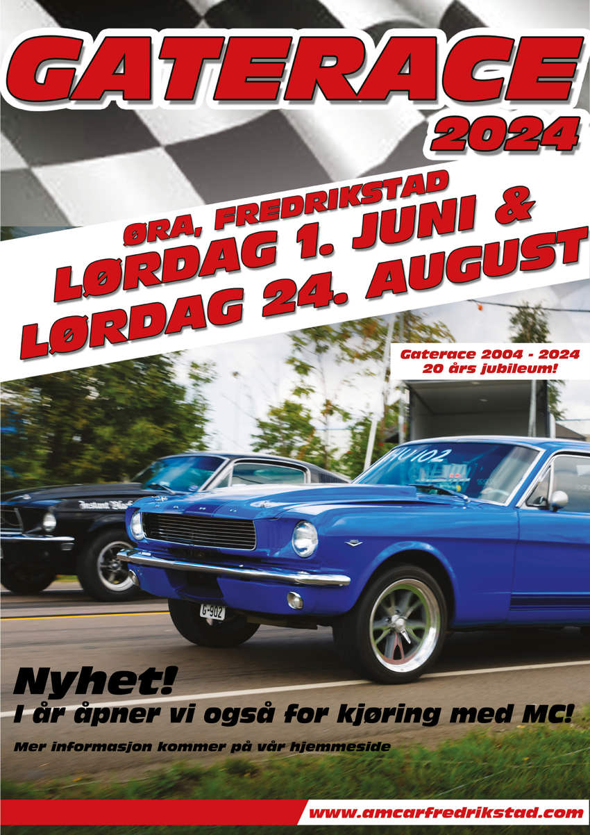 Gaterace lørdag 1.juni og 24. august 2024